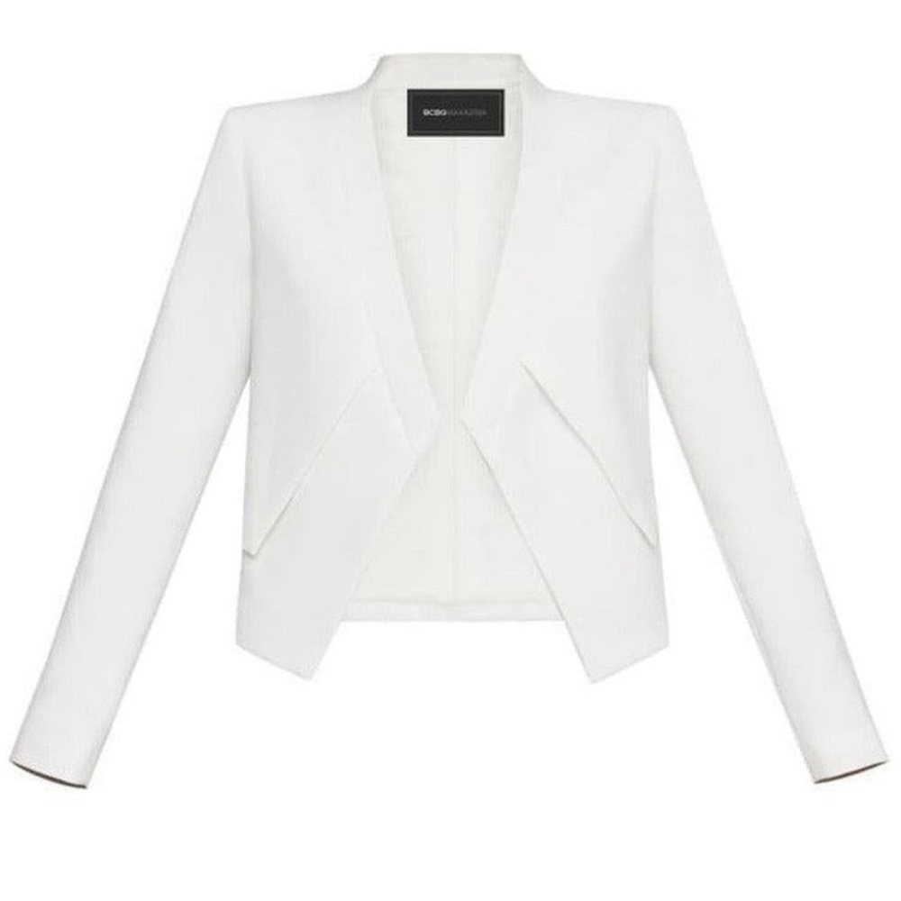 BCBG Max Azria Lloyd White Open Front Blazer